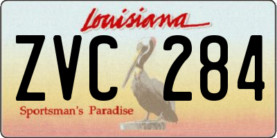 LA license plate ZVC284