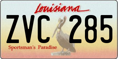 LA license plate ZVC285