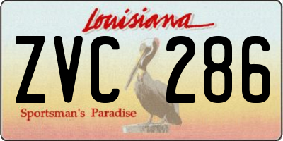 LA license plate ZVC286