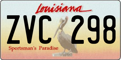 LA license plate ZVC298