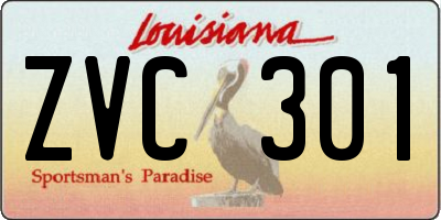 LA license plate ZVC301