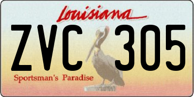 LA license plate ZVC305