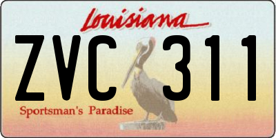 LA license plate ZVC311