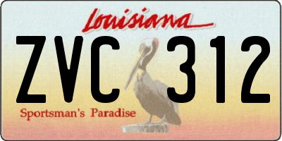 LA license plate ZVC312