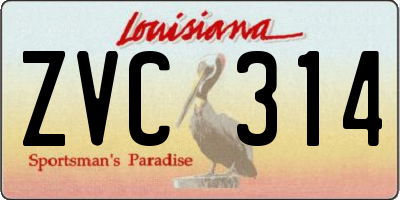 LA license plate ZVC314