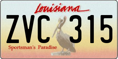 LA license plate ZVC315
