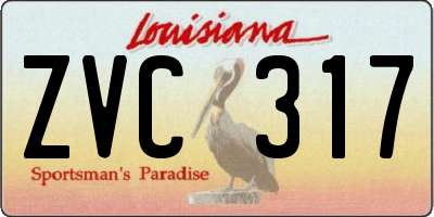 LA license plate ZVC317