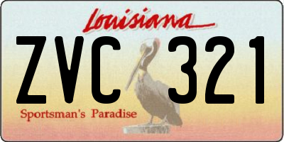 LA license plate ZVC321