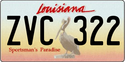 LA license plate ZVC322