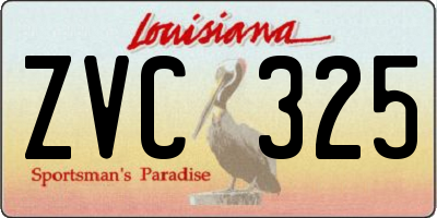 LA license plate ZVC325