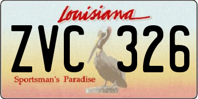 LA license plate ZVC326