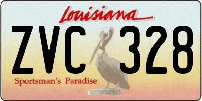 LA license plate ZVC328