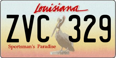 LA license plate ZVC329