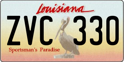 LA license plate ZVC330