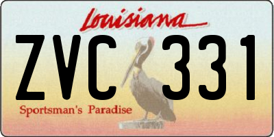 LA license plate ZVC331