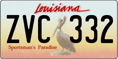 LA license plate ZVC332