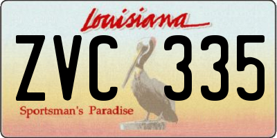 LA license plate ZVC335