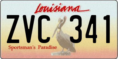 LA license plate ZVC341