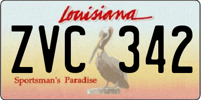 LA license plate ZVC342