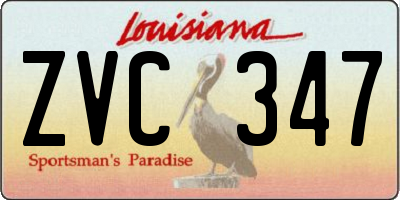 LA license plate ZVC347