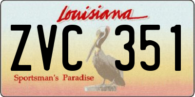 LA license plate ZVC351