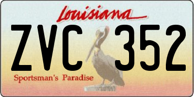 LA license plate ZVC352