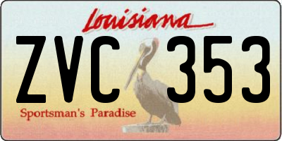 LA license plate ZVC353