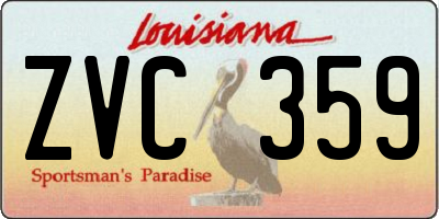 LA license plate ZVC359