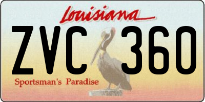 LA license plate ZVC360