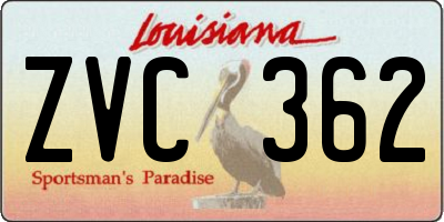 LA license plate ZVC362