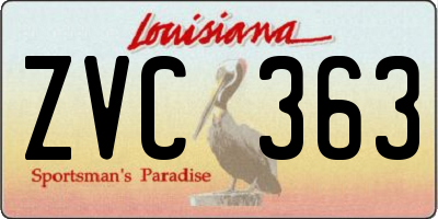 LA license plate ZVC363