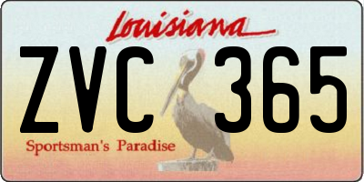 LA license plate ZVC365