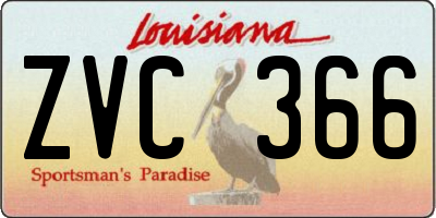 LA license plate ZVC366