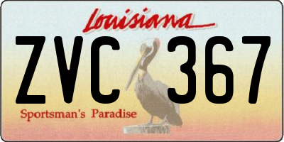 LA license plate ZVC367