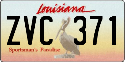 LA license plate ZVC371