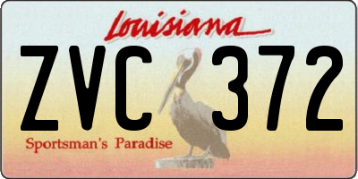 LA license plate ZVC372