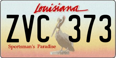 LA license plate ZVC373