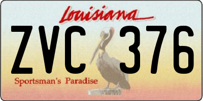 LA license plate ZVC376