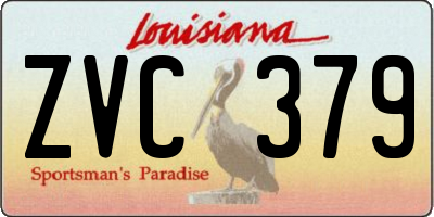 LA license plate ZVC379