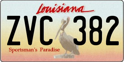 LA license plate ZVC382