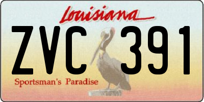 LA license plate ZVC391