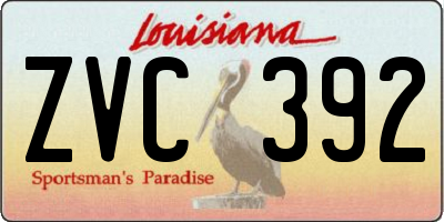 LA license plate ZVC392