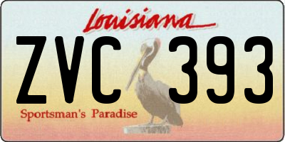 LA license plate ZVC393
