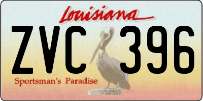 LA license plate ZVC396