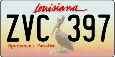 LA license plate ZVC397