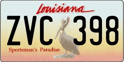 LA license plate ZVC398