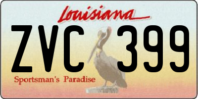 LA license plate ZVC399