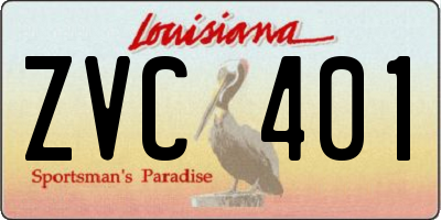 LA license plate ZVC401