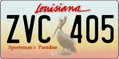 LA license plate ZVC405