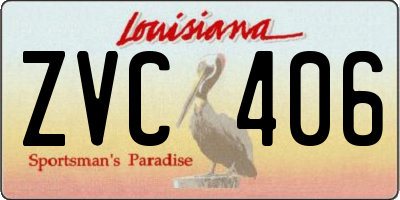 LA license plate ZVC406